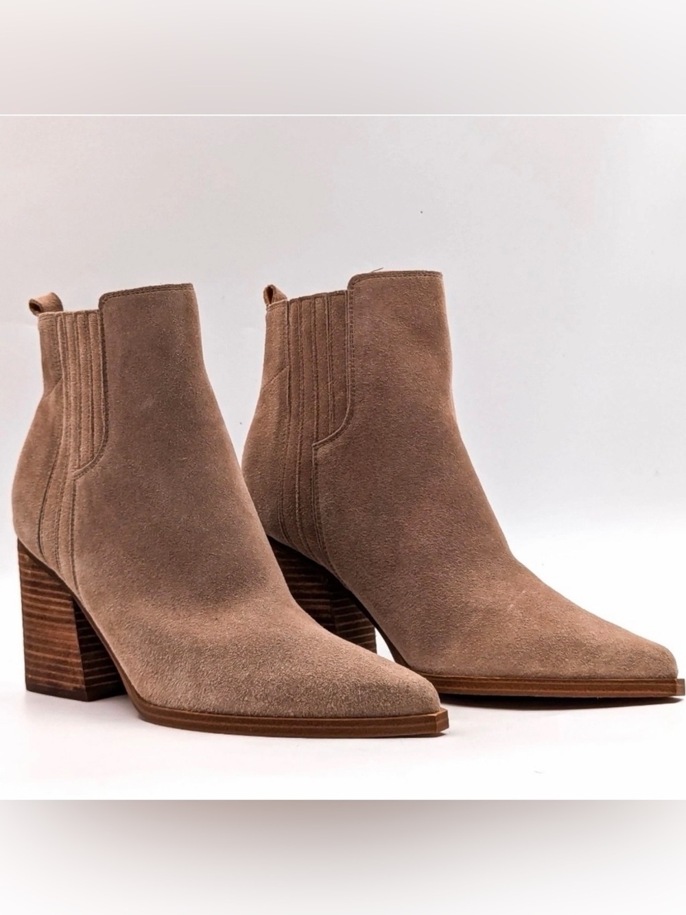 Marc Fisher Tan Suede Ankle Boots Sz 8